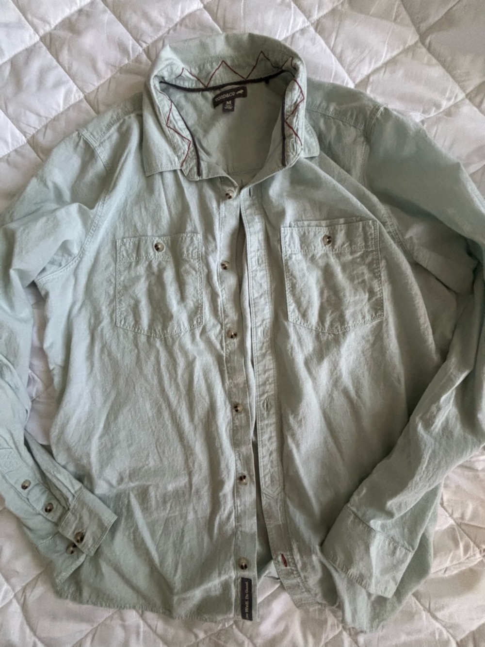 Toad&Co Light Mint Green Casual Button-Down Shirt